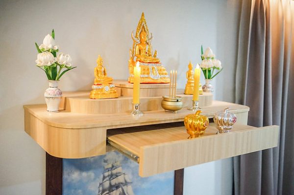 หิ้งพระติดผนัง Size L ลายไม้ ELM - Image 4