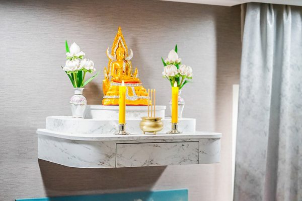 หิ้งพระติดผนัง โมเดิร์น Size M หินอ่อน Classic Marble - Image 4